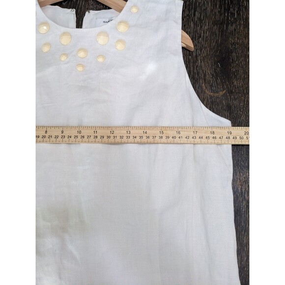 Isaac Mizrahi White Linen Dress Size 16 Summer Coastal - Picture 6 of 7
